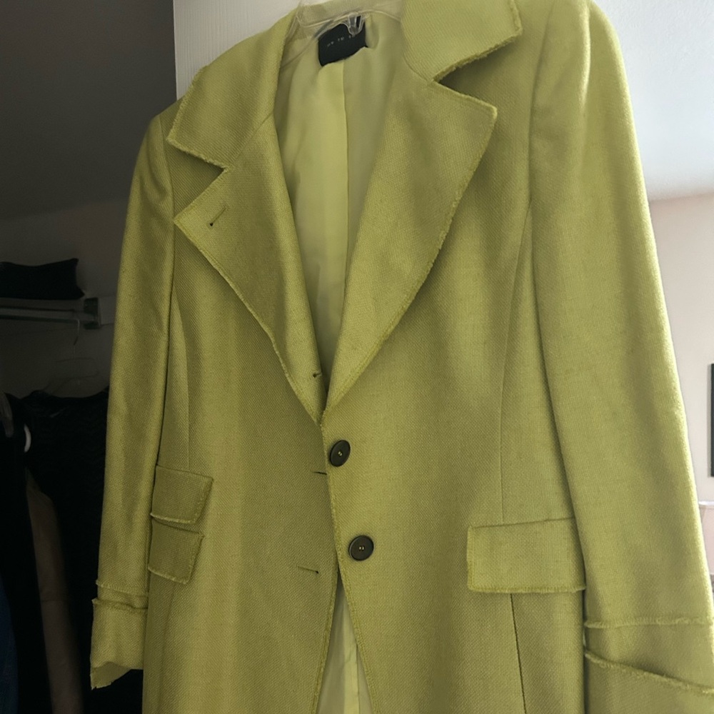 Lime Green Blazer Coat by Akris